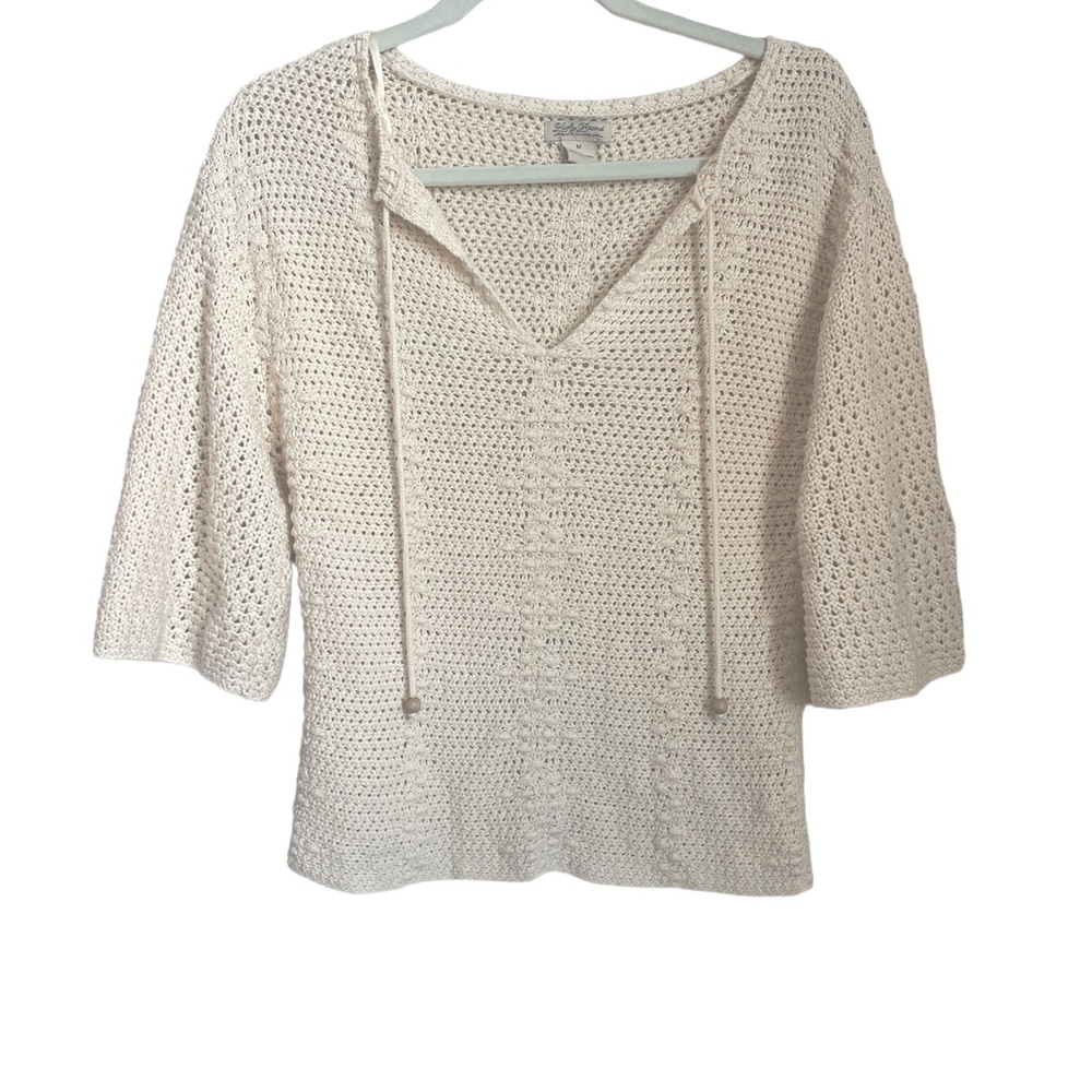 Boho beach knit sweater by Lucky size small